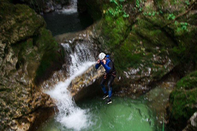 Canyoning Lake Bled Slovenia - Free Photos and Videos - Rappelling basics and the step-off challenge