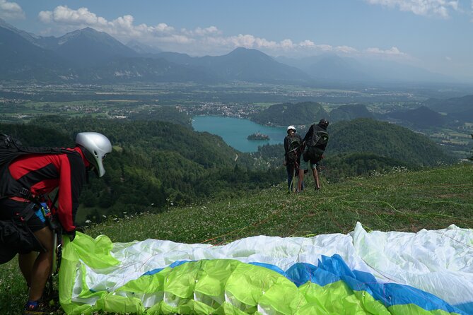 Lake Bled Tandem Paragliding - Stop 1: Bled Island from above, not from a boat