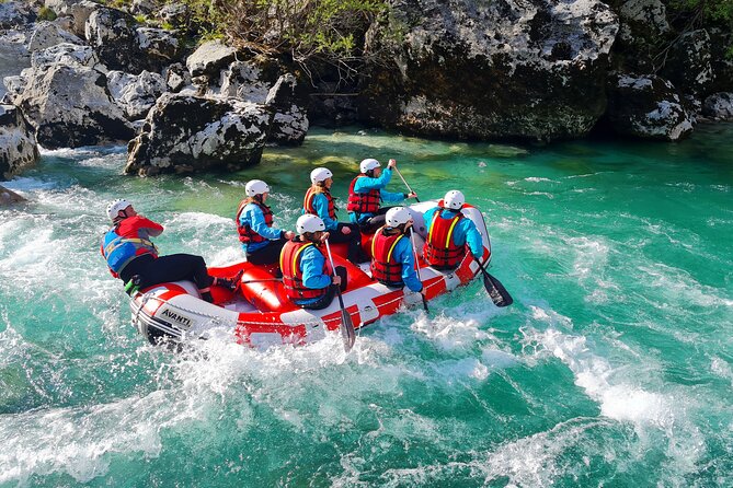 Whitewater Rafting on the Soča River in Bovec, Slovenia - Stop 1 on the Soča River: rapids, swimming, and jump moments